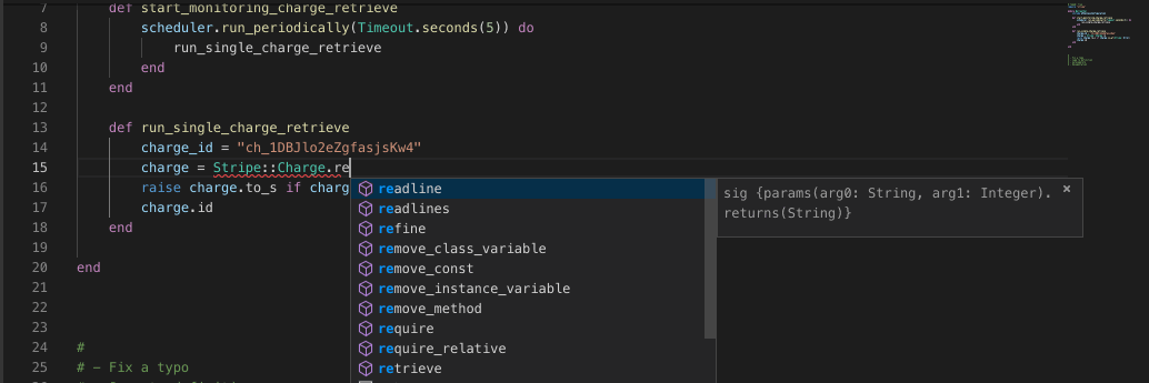 GIF of autocomplete in editor